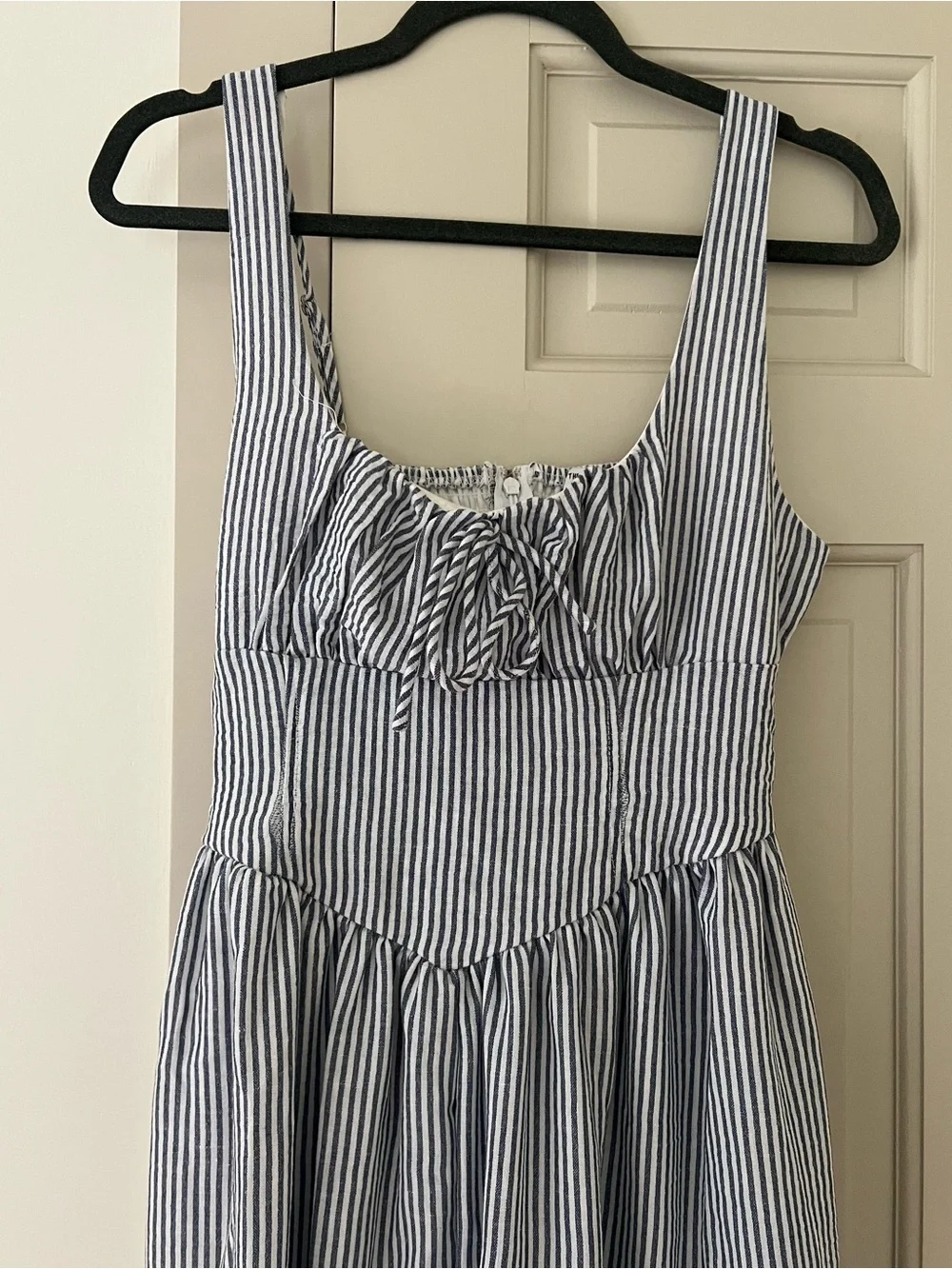 Workshop Republic Clothing Blue-and-White Corset Striped Midi Dress - Picture 4 of 7